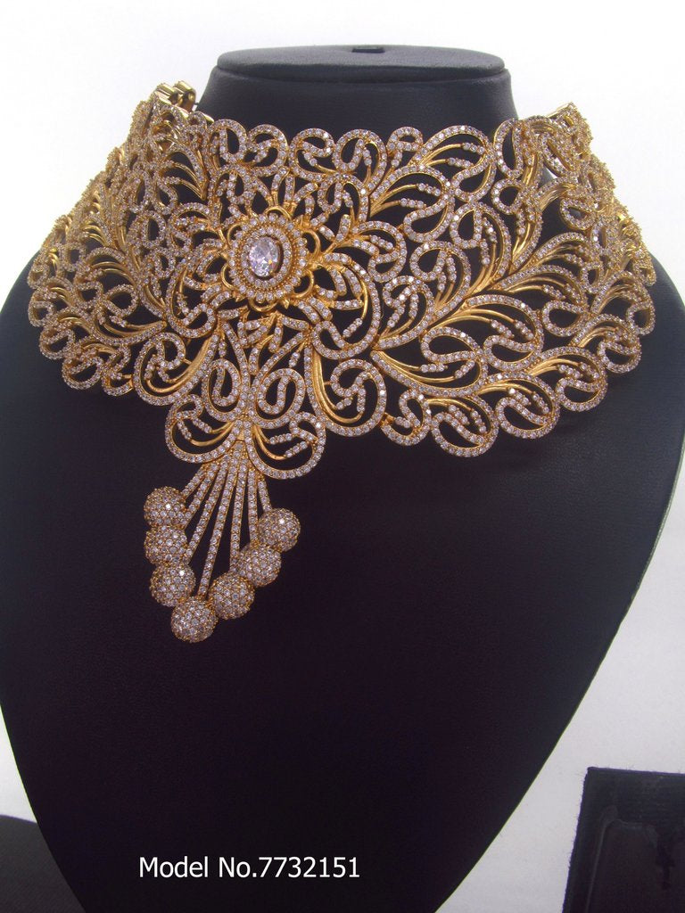 Necklace Set | Original AD / Cubic Zircon - View 2 - Amaara World