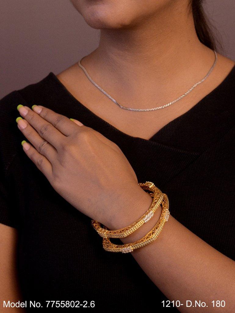 Crown Glow CZ Bangles - View 2 - Amaara World