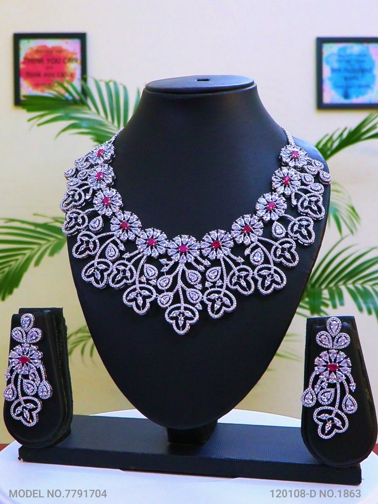 Imitation Diamond Cz Jewelry Set - Style 2 - Amaara World