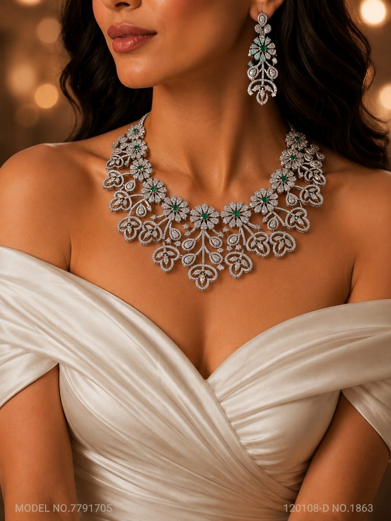 Imitation Diamond Cz Jewelry Set - Style 3 - Amaara World