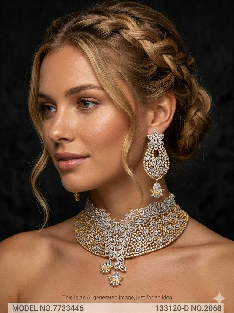 American Diamond Necklace Set
